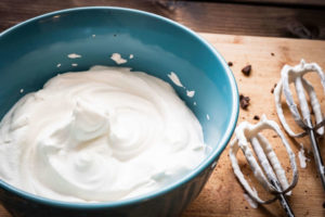 whipping cream in bowl
